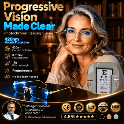 🔥Buy 1 Get 1 Free (2 pairs) – 【Co-Created by Designers】Smart Zoom and Color-Changing Reading Glasses