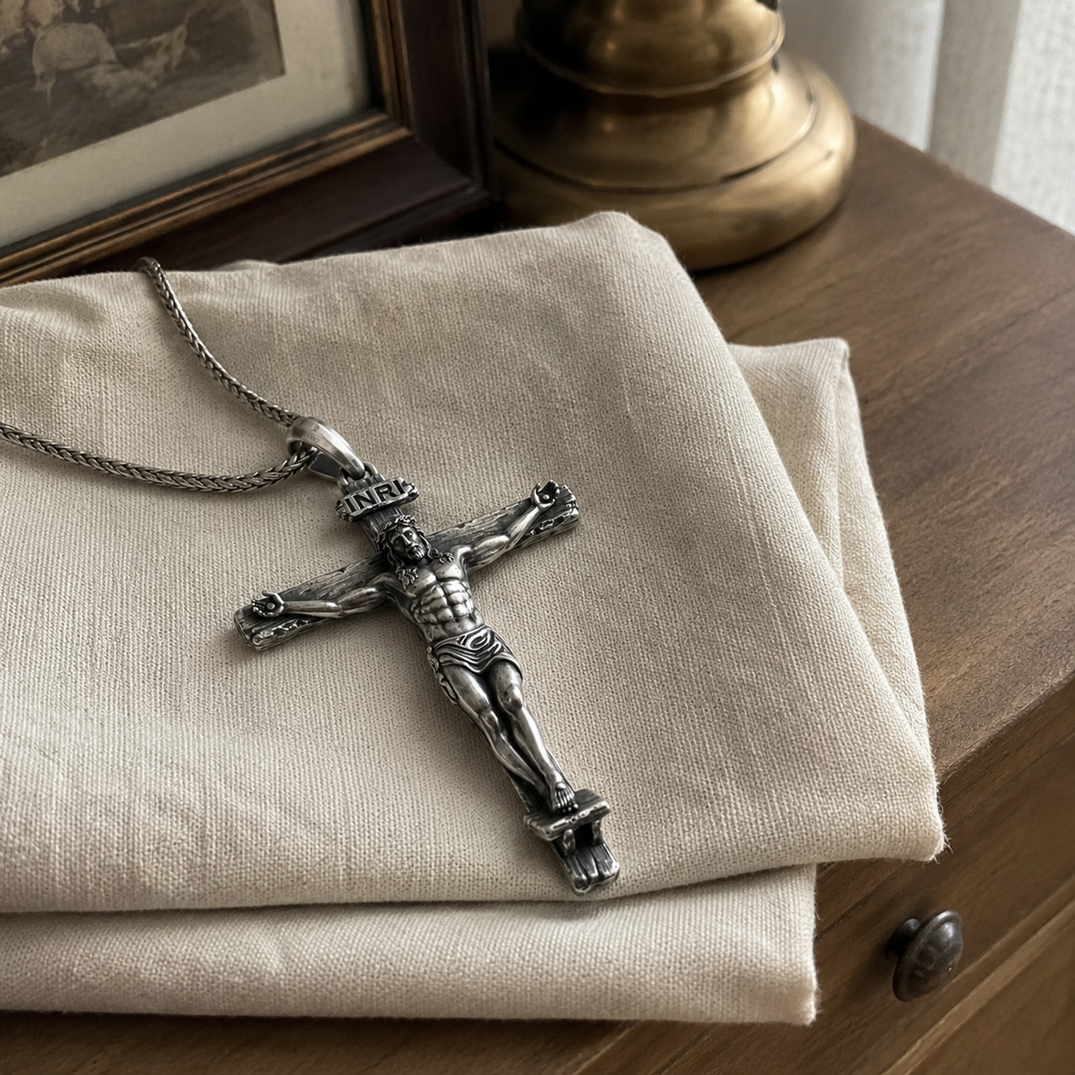 The Passion of Christ S925 Silver/Titanium Steel Cross Necklace
