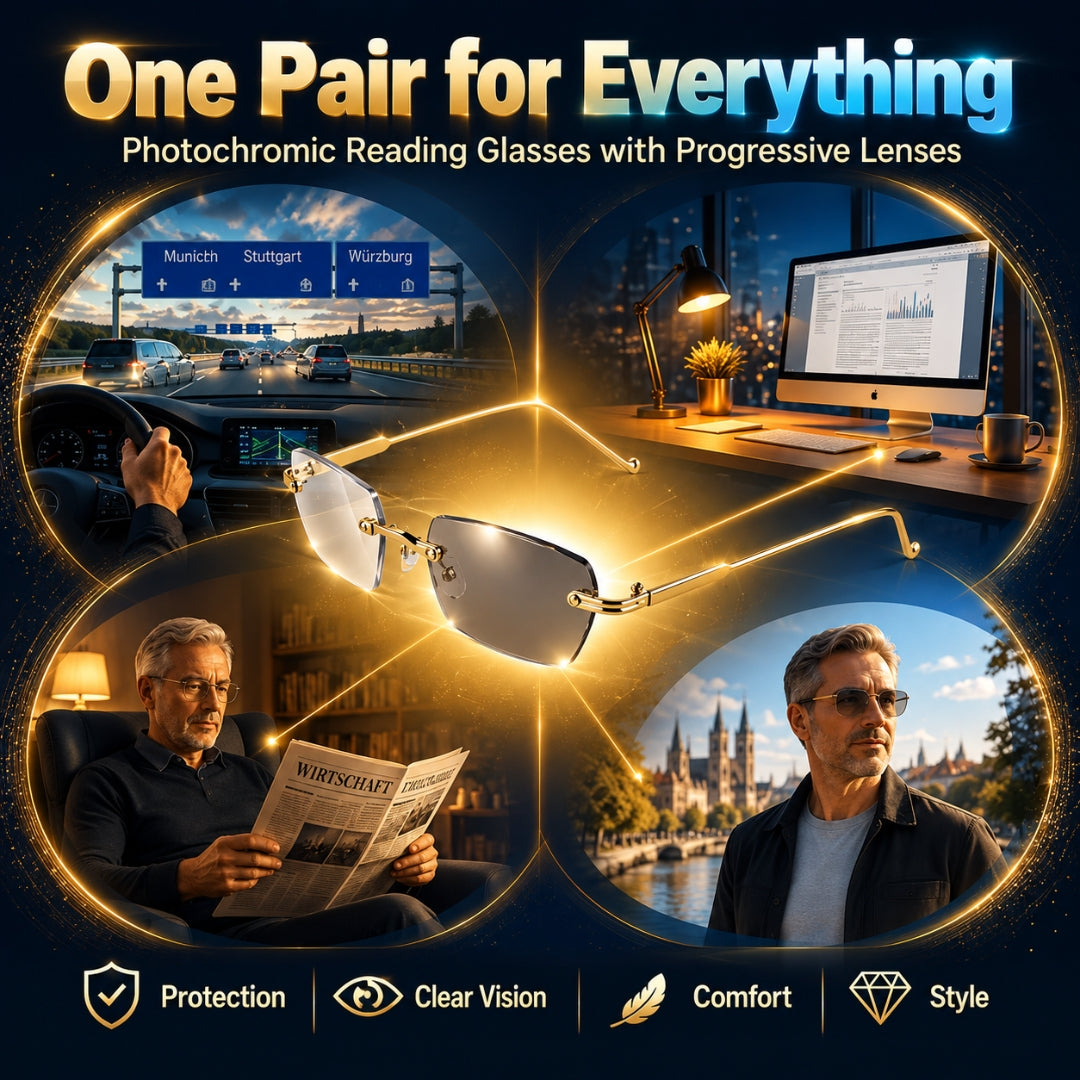 🔥Buy 1 Get 1 Free (2 pairs) – 【Co-Created by Designers】Smart Zoom and Color-Changing Reading Glasses