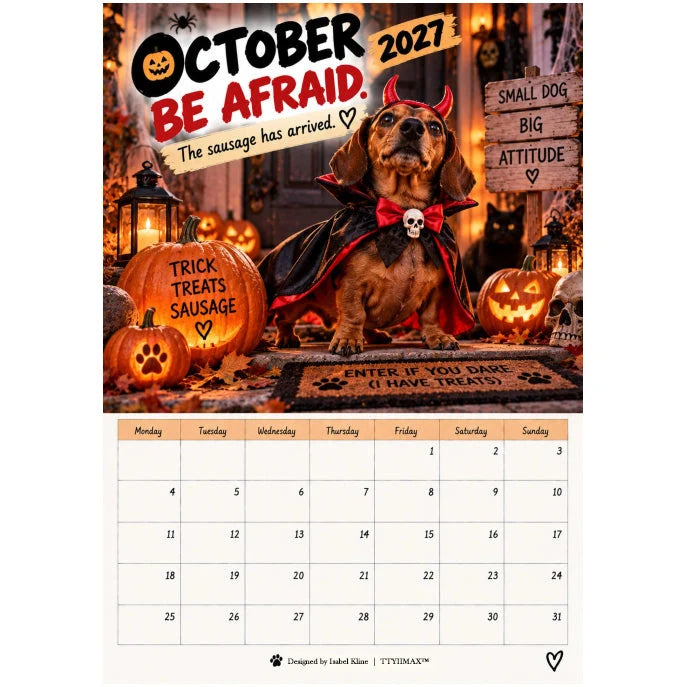 🐶Naughty Dachshunds 2027 Wall Calendar – 12 Months of Mischief, Mayhem & Sausage Dog Smiles