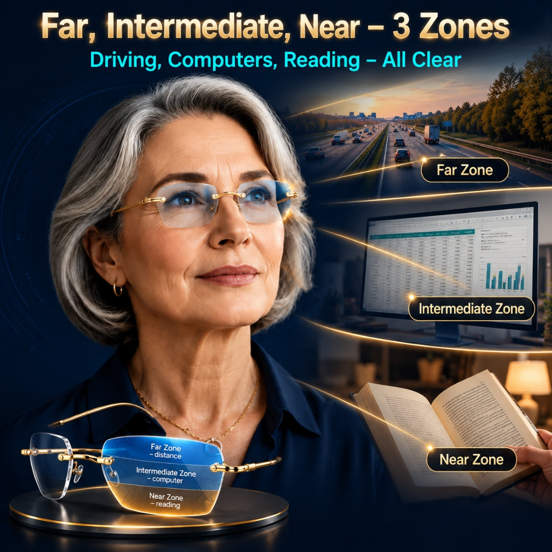 🔥Buy 1 Get 1 Free (2 pairs) – 【Co-Created by Designers】Smart Zoom and Color-Changing Reading Glasses