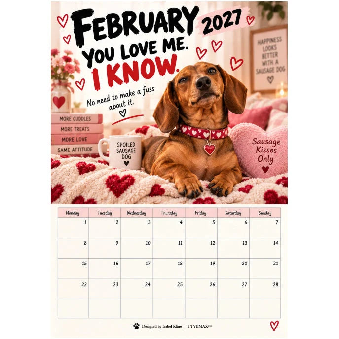 🐶Naughty Dachshunds 2027 Wall Calendar – 12 Months of Mischief, Mayhem & Sausage Dog Smiles