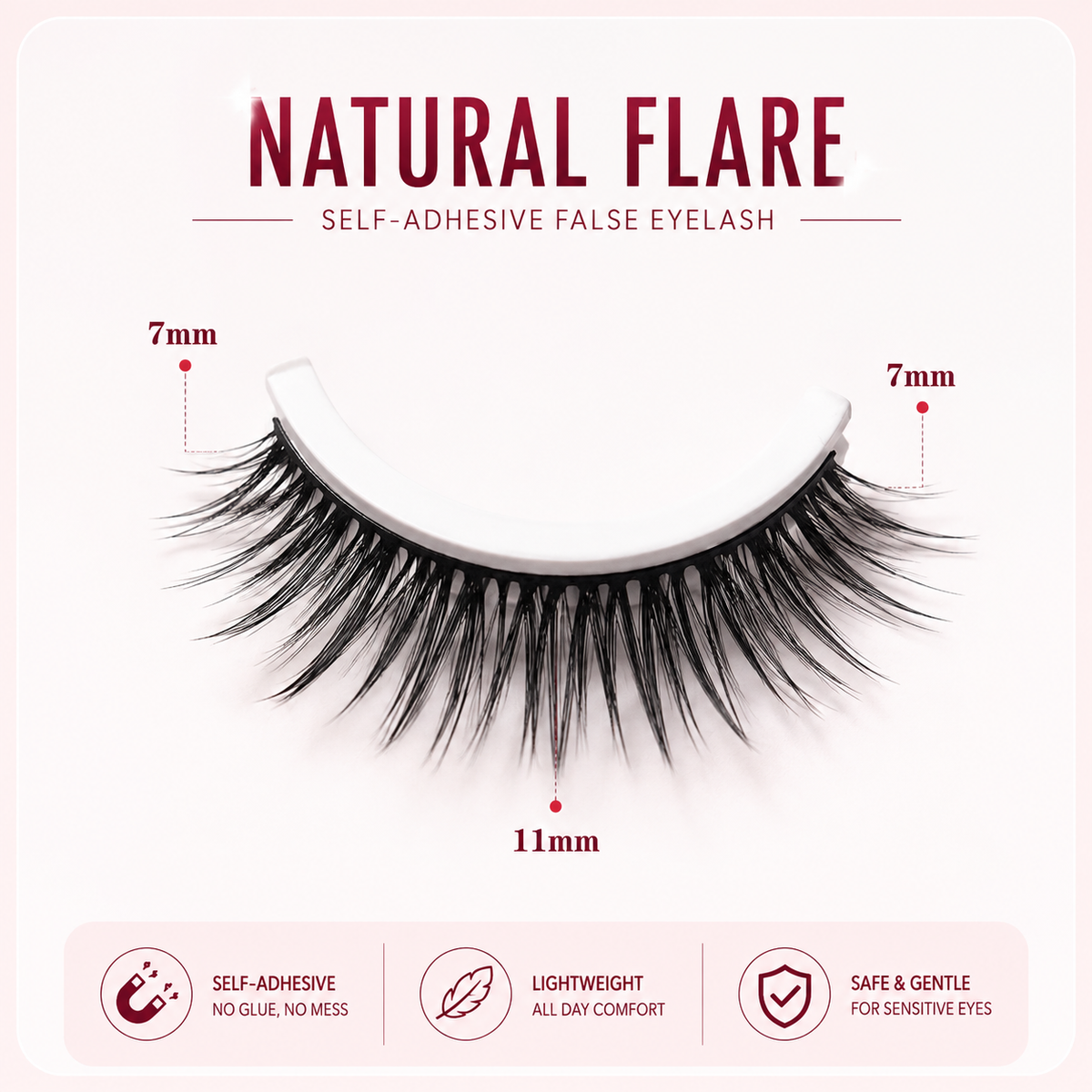 Glue-Free Self-Adhesive Lashes-3-Second, Natural & Reusable