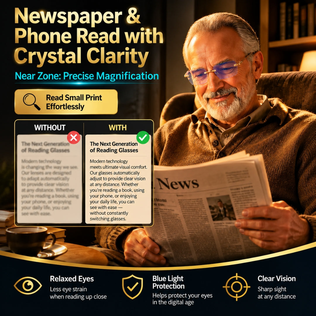 🔥Buy 1 Get 1 Free (2 pairs) – 【Co-Created by Designers】Smart Zoom and Color-Changing Reading Glasses