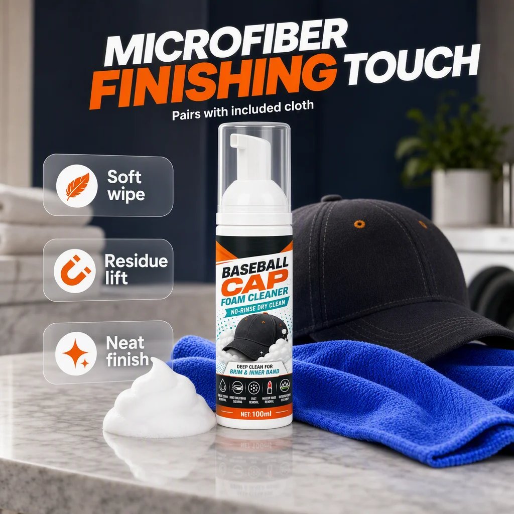 🧢 No-Rinse Baseball Cap Foam Cleaner ✨