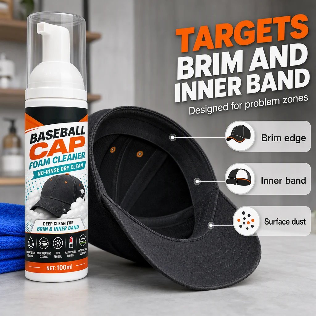 🧢 No-Rinse Baseball Cap Foam Cleaner ✨