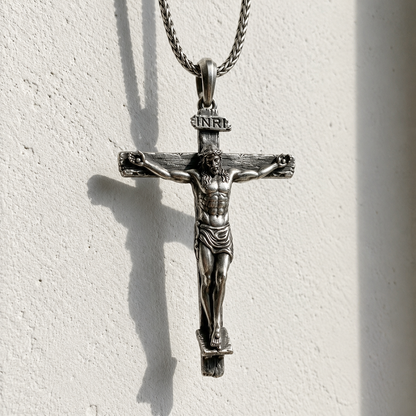 The Passion of Christ S925 Silver/Titanium Steel Cross Necklace