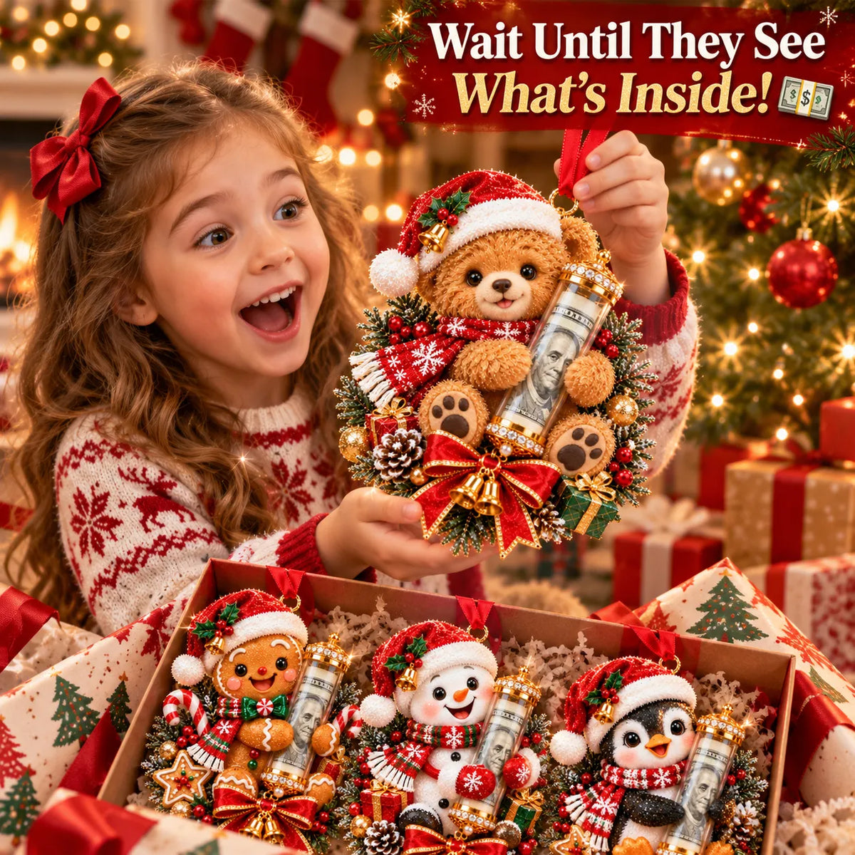 🎄 💵 Christmas Cash Gift Ornament -  ✨A Fun Way to Give Money This Christmas