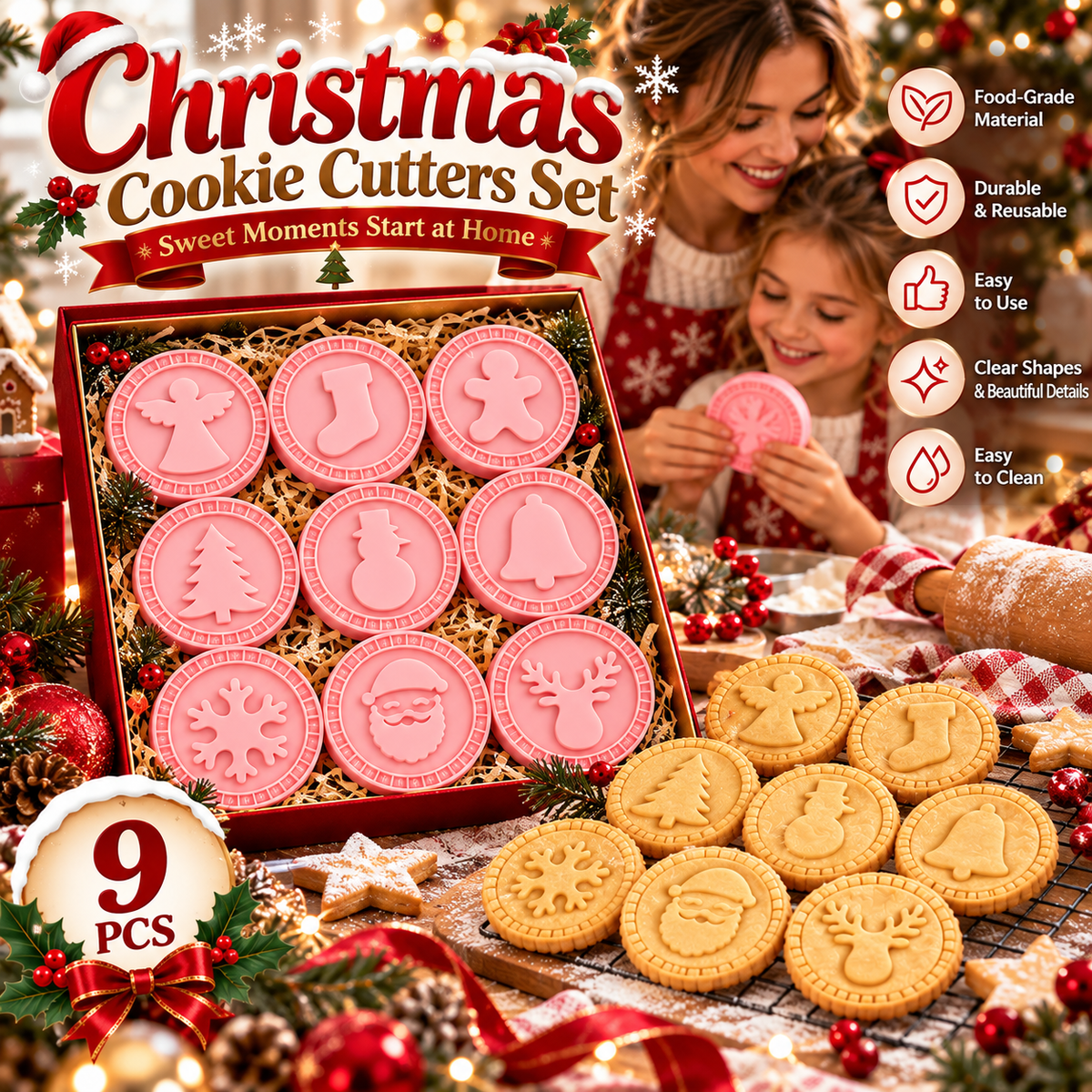 💥 Last Day! Special Sale 🎁Festive Christmas Cookie Cutter Set🥧✨