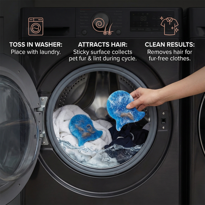 Washing💧 Machine Pet Hair Remover🧼 – Sticky Lint Catcher for Dog🐕 & Cat😺